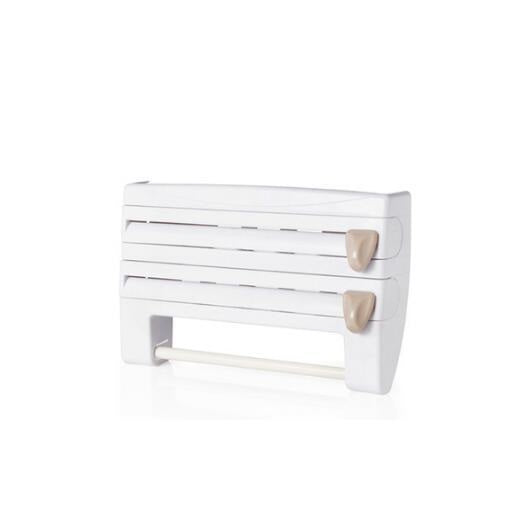 DecoRight 4-in-1 Kitchen Roll Holder Dispenser – Wall Mounted Foil, Cling Film & Tissue Organizer