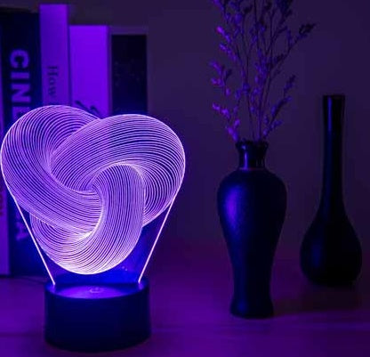 Twist Abstract LED 3D Night Light | Colorful Touch Acrylic Lamp – DecoRight