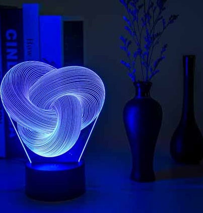 Twist Abstract LED 3D Night Light | Colorful Touch Acrylic Lamp – DecoRight