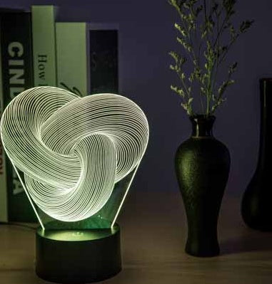 Twist Abstract LED 3D Night Light | Colorful Touch Acrylic Lamp – DecoRight