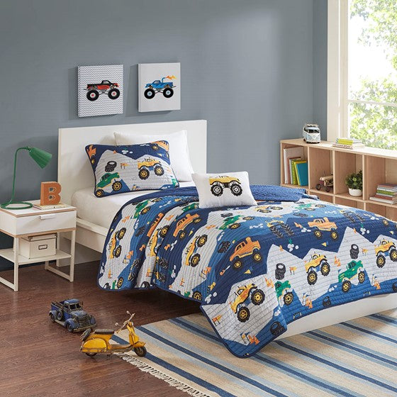 Nash Monster Truck Reversible Coverlet Set