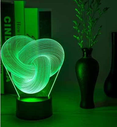 Twist Abstract LED 3D Night Light | Colorful Touch Acrylic Lamp – DecoRight
