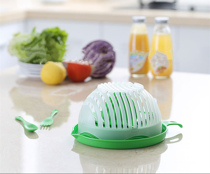 DecoRight Creative Salad Cutter Bowl – Quick Fruit & Vegetable Chopper for Healthy Meals