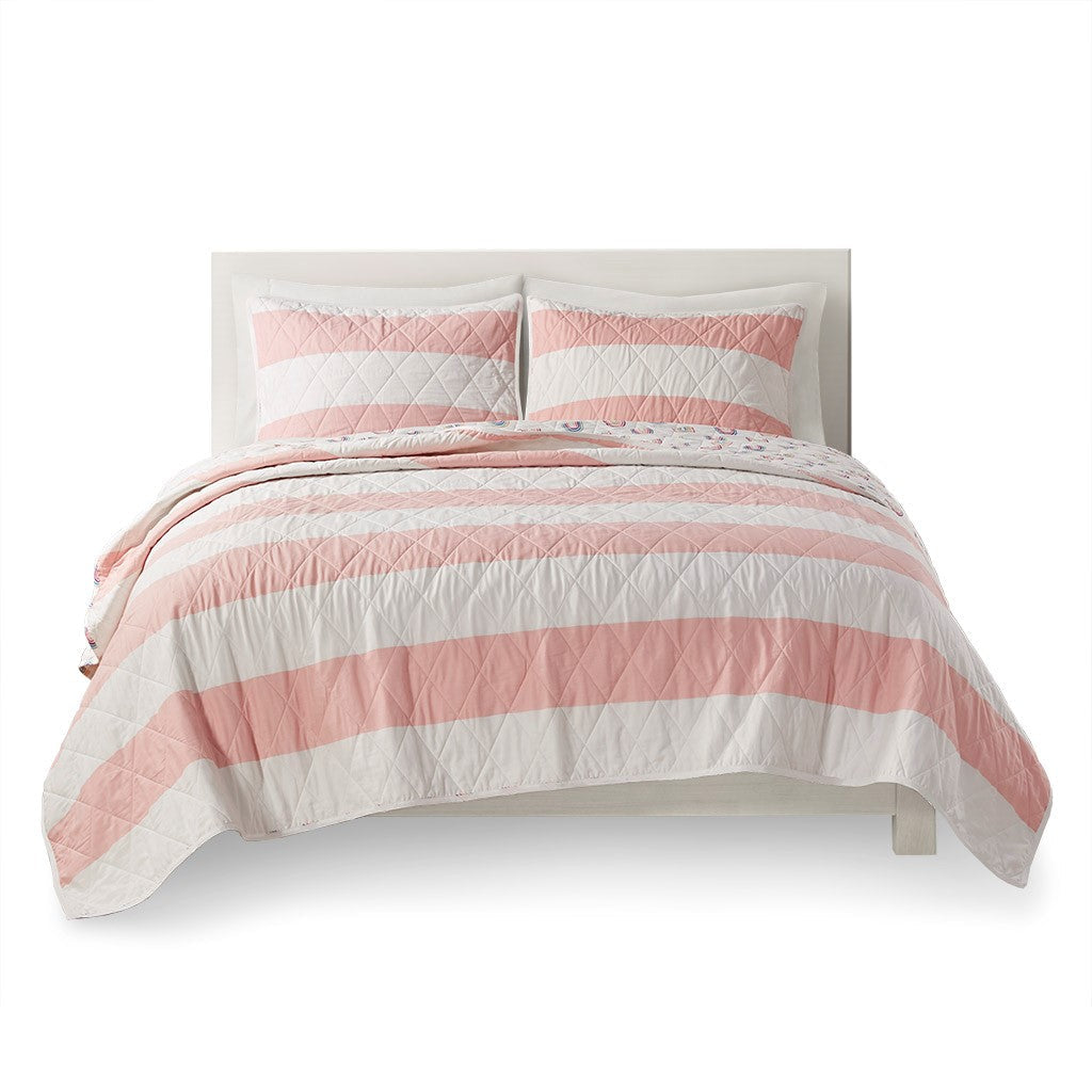 Sammie Cotton Cabana Stripe Reversible Quilt Set