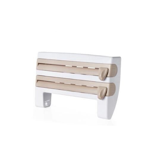 DecoRight 4-in-1 Kitchen Roll Holder Dispenser – Wall Mounted Foil, Cling Film & Tissue Organizer