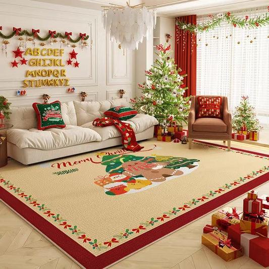Vintage Living Room Rug by DecoRight: Stylish Crystal Velvet Floor Mat (Various Sizes)