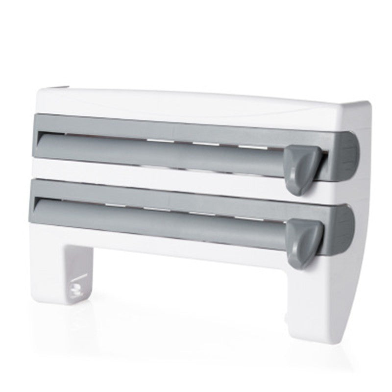 DecoRight 4-in-1 Kitchen Roll Holder Dispenser – Wall Mounted Foil, Cling Film & Tissue Organizer