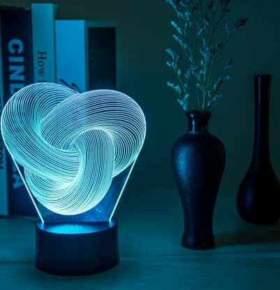 Twist Abstract LED 3D Night Light | Colorful Touch Acrylic Lamp – DecoRight