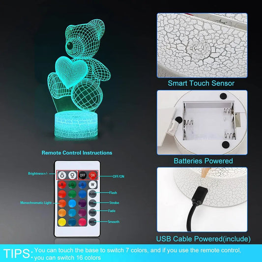 DecoRight 3D Acrylic LED Night Light | USB Neon Sign Lamp for Home & Gifts