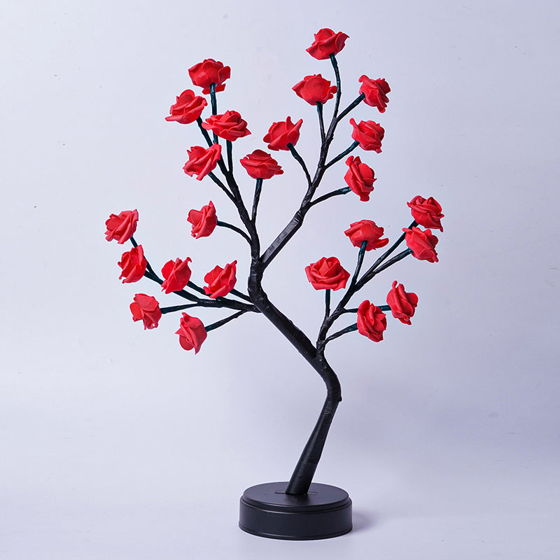 Flower Tree Rose Table Lamp | USB Fairy Night Light for Home & Gifts – DecoRight