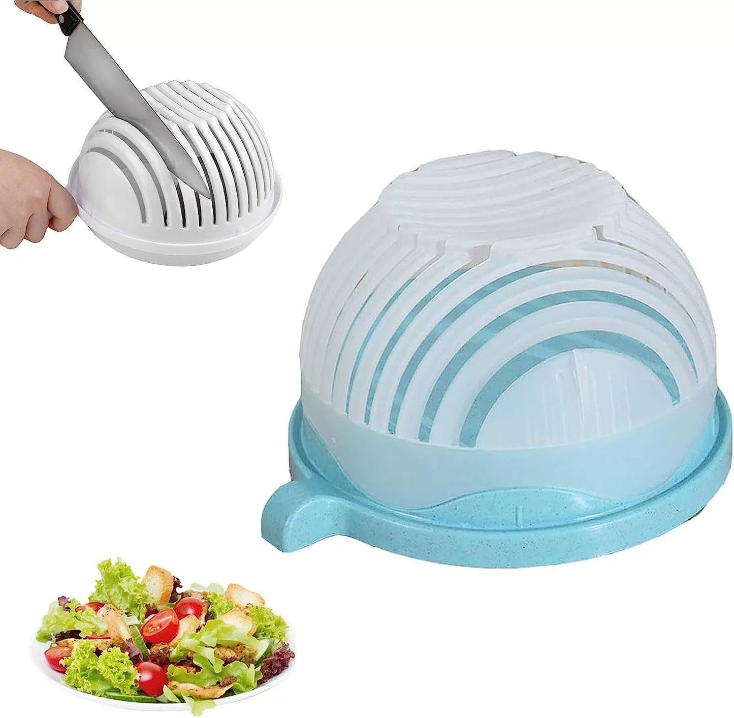 DecoRight Creative Salad Cutter Bowl – Quick Fruit & Vegetable Chopper for Healthy Meals
