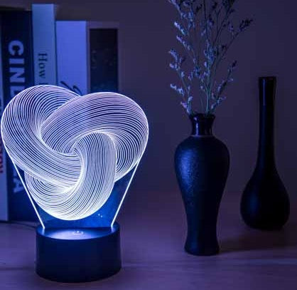 Twist Abstract LED 3D Night Light | Colorful Touch Acrylic Lamp – DecoRight
