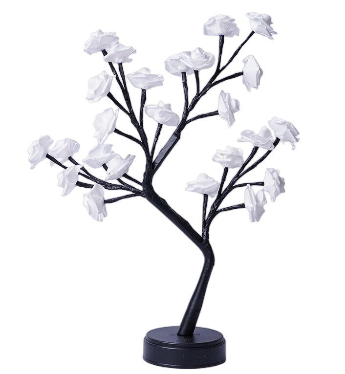 Flower Tree Rose Table Lamp | USB Fairy Night Light for Home & Gifts – DecoRight