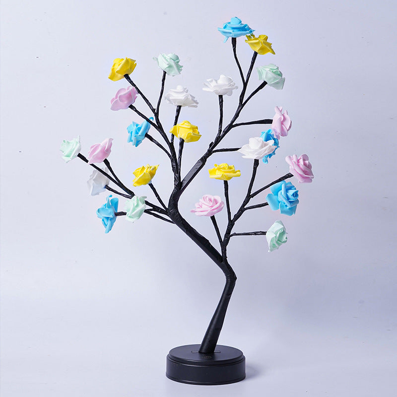 Flower Tree Rose Table Lamp | USB Fairy Night Light for Home & Gifts – DecoRight