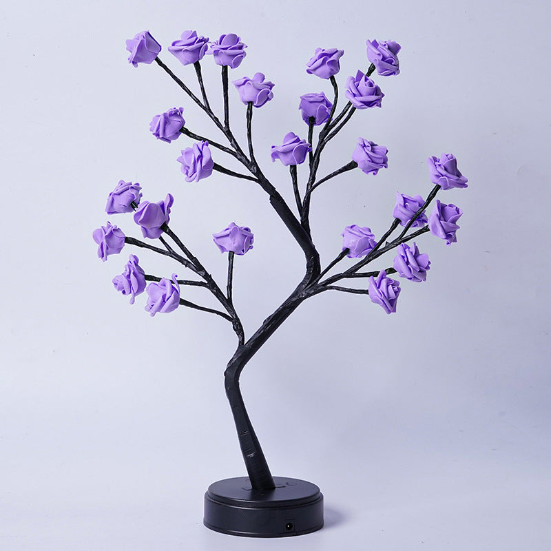 Flower Tree Rose Table Lamp | USB Fairy Night Light for Home & Gifts – DecoRight
