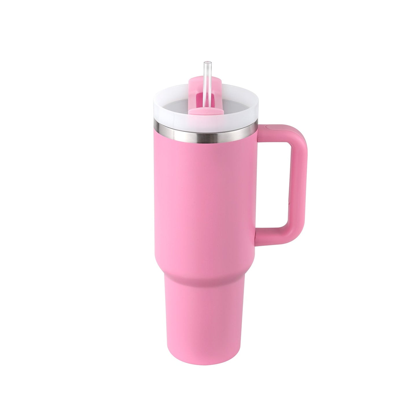 DecoRight 40oz Insulated Tumbler with Handle & Straw | Spill Proof Stainless Steel Mug