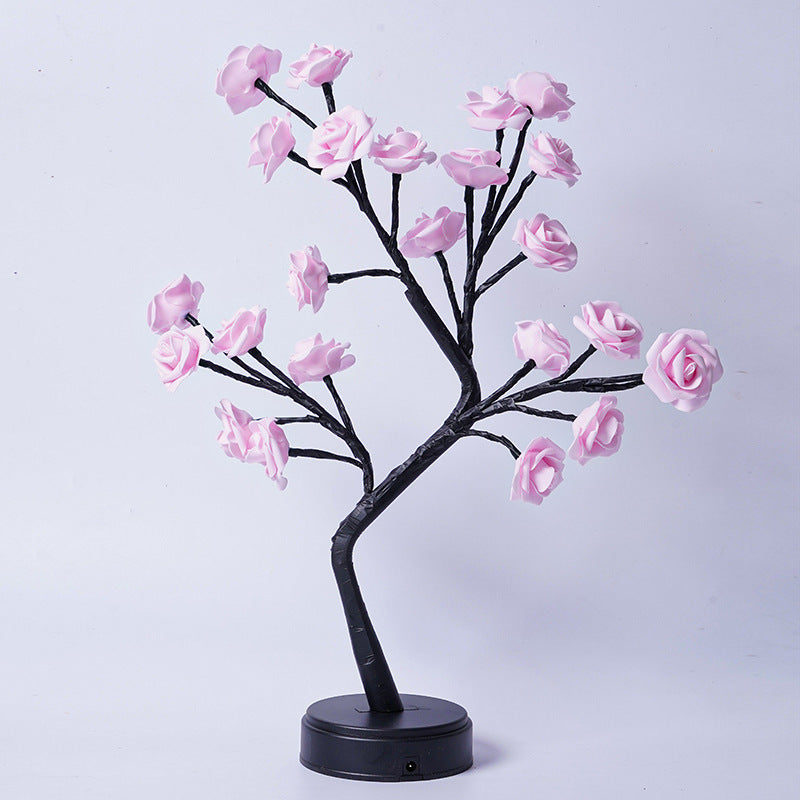 Flower Tree Rose Table Lamp | USB Fairy Night Light for Home & Gifts – DecoRight