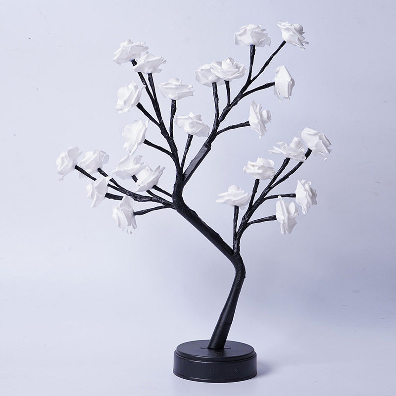 Flower Tree Rose Table Lamp | USB Fairy Night Light for Home & Gifts – DecoRight
