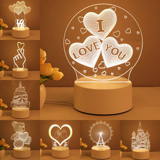 3D Acrylic USB LED Night Light | Neon Sign Room Decor & Gift Lamp – DecoRight