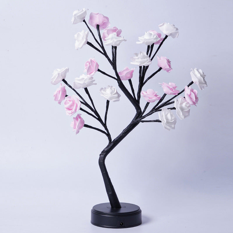Flower Tree Rose Table Lamp | USB Fairy Night Light for Home & Gifts – DecoRight