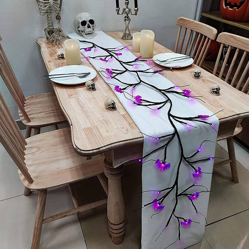Halloween LED Willow Vine String Lights | Bat & Pumpkin Party Décor – DecoRight