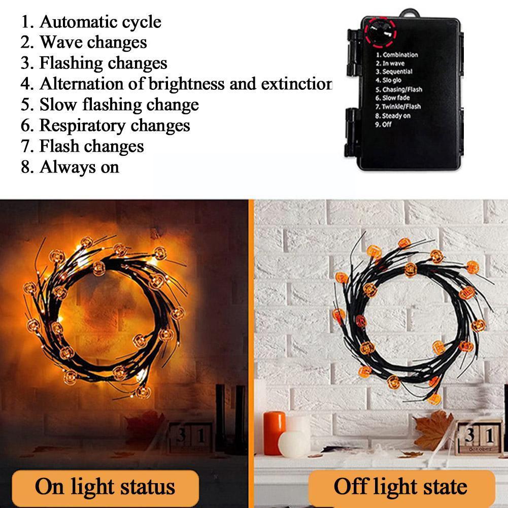 Halloween LED Willow Vine String Lights | Bat & Pumpkin Party Décor – DecoRight