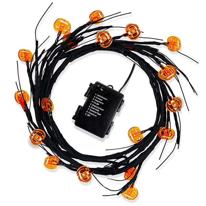Halloween LED Willow Vine String Lights | Bat & Pumpkin Party Décor – DecoRight