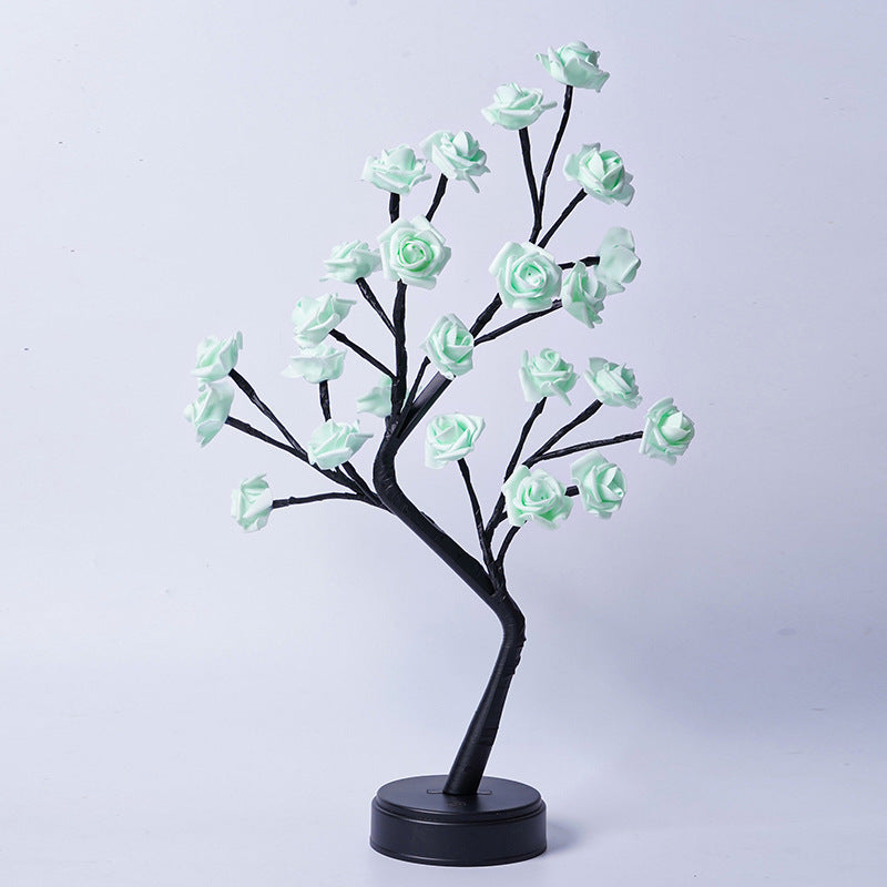 Flower Tree Rose Table Lamp | USB Fairy Night Light for Home & Gifts – DecoRight