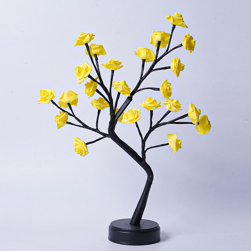Flower Tree Rose Table Lamp | USB Fairy Night Light for Home & Gifts – DecoRight