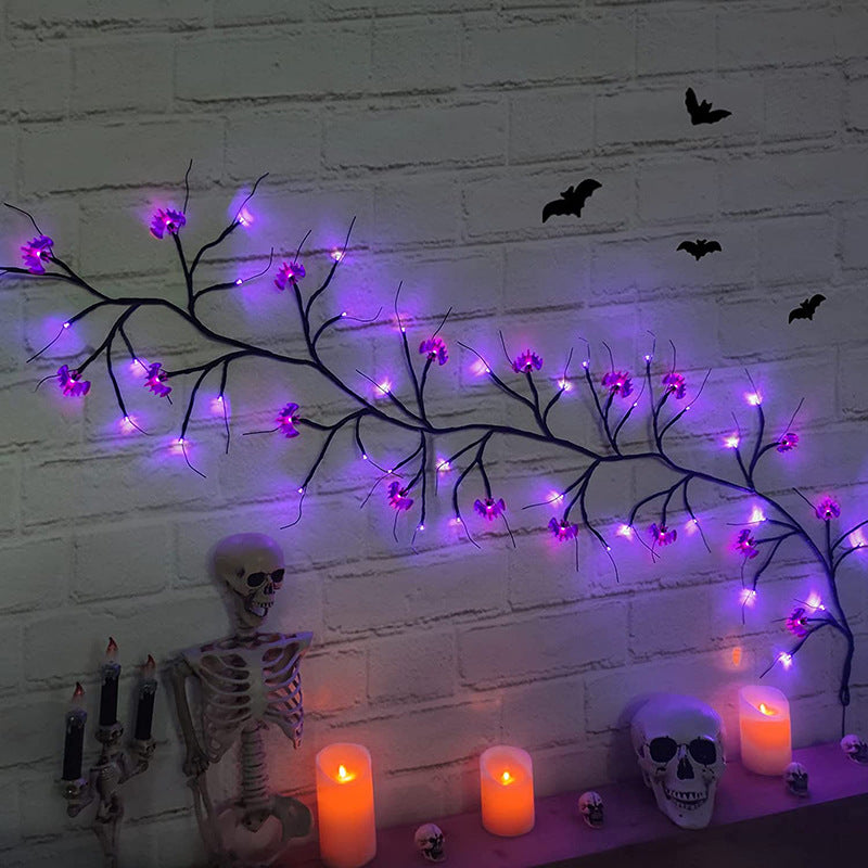 Halloween LED Willow Vine String Lights | Bat & Pumpkin Party Décor – DecoRight